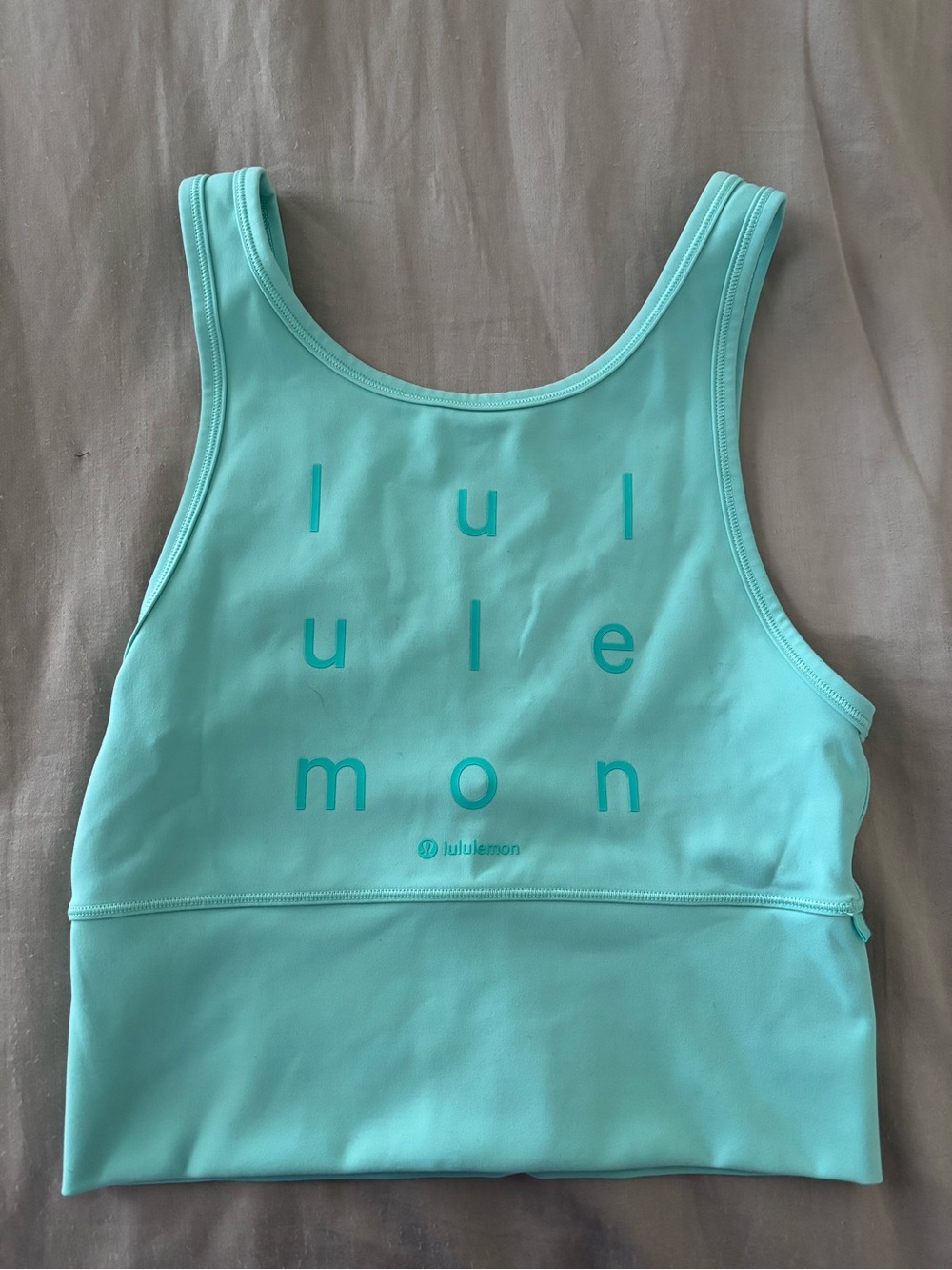 LULULEMON Power Pivot Everlux Tank Top Womens Wild Mint Cropped